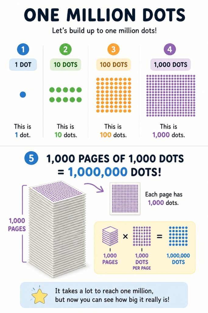 One million dots explained in simple grouped steps